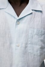 Linen Melange Short Sleeve Shirt Dream Blue Men J.Lindeberg Clothing 66XF1174 - Image 5