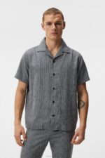 Linen Mix Relax Shirt Navy Men J.Lindeberg Clothing 66XF1169