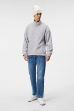 Lorentz Mid Layer Light Grey Melange Men J.Lindeberg Clothing 66XF543 - Image 2