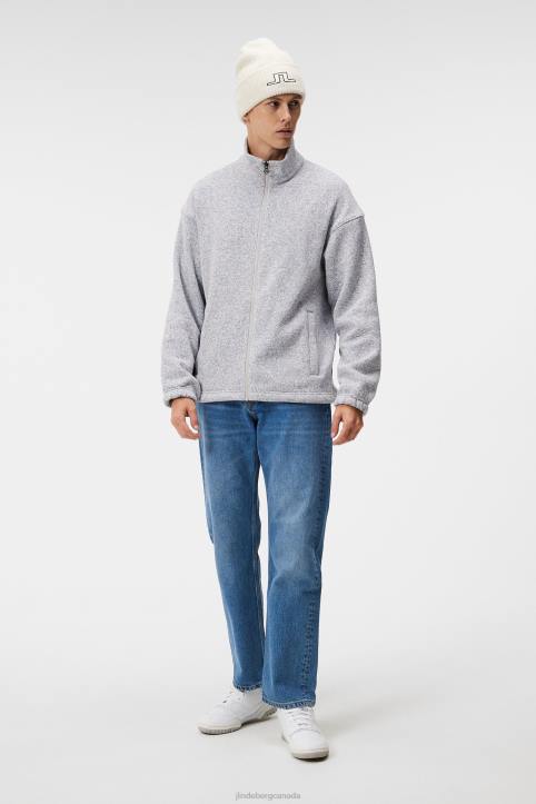 Lorentz Mid Layer Light Grey Melange Men J.Lindeberg Clothing 66XF543 - Image 2