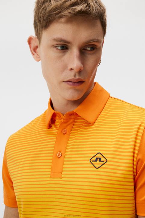 Lowell Slim Fit Polo Russet Orange Men J.Lindeberg Clothing 66XF330 - Image 3