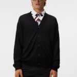 Lucas Knitted Cardigan Black Men J.Lindeberg Clothing 66XF550