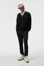 Lucas Knitted Cardigan Black Men J.Lindeberg Clothing 66XF550 - Image 3