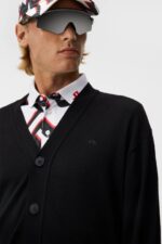 Lucas Knitted Cardigan Black Men J.Lindeberg Clothing 66XF550 - Image 4