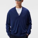 Lucas Knitted Cardigan Estate Blue Men J.Lindeberg Clothing 66XF552