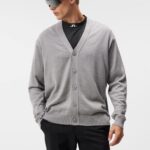 Lucas Knitted Cardigan Grey Melange Men J.Lindeberg Clothing 66XF549