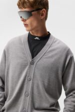 Lucas Knitted Cardigan Grey Melange Men J.Lindeberg Clothing 66XF549 - Image 4