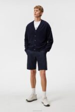Lucas Knitted Cardigan Navy Men J.Lindeberg Clothing 66XF548 - Image 3