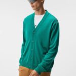 Lucas Knitted Cardigan Proud Peacock Men J.Lindeberg Clothing 66XF551