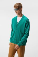 Lucas Knitted Cardigan Proud Peacock Men J.Lindeberg Clothing 66XF551