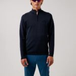 Luis Zipped Golf Sweater Navy Men J.Lindeberg Clothing 66XF2373