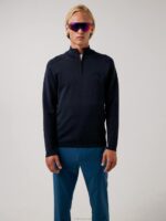 Luis Zipped Golf Sweater Navy Men J.Lindeberg Clothing 66XF2373
