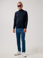 Luis Zipped Golf Sweater Navy Men J.Lindeberg Clothing 66XF2373 - Image 3