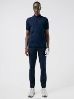 Luka Knitted Golf Polo Navy Men J.Lindeberg Clothing 66XF2083 - Image 3