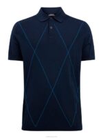 Luka Knitted Golf Polo Navy Men J.Lindeberg Clothing 66XF2083 - Image 5