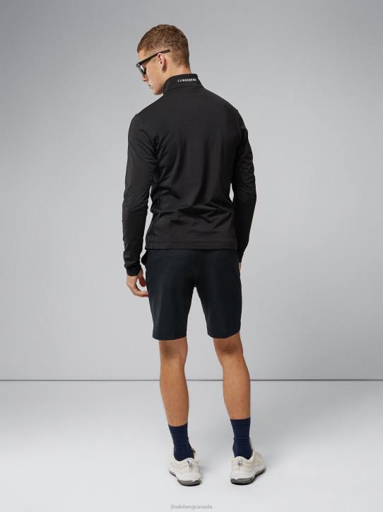Luke Half Zip Mid Layer Black Men J.Lindeberg Clothing 66XF669 - Image 2