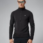 Luke Half Zip Mid Layer Black Men J.Lindeberg Clothing 66XF669