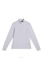 Luke Half Zip Mid Layer Light Grey Melange Men J.Lindeberg Clothing 66XF616 - Image 5