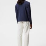 Luke Half Zip Mid Layer Navy Melange Men J.Lindeberg Clothing 66XF615