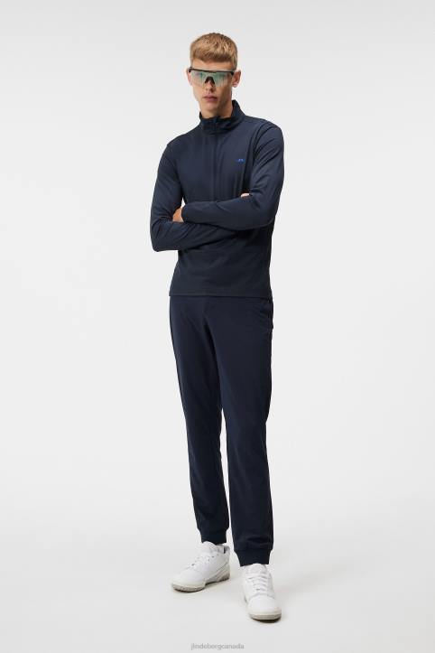 Luke Half Zip Mid Layer Navy Men J.Lindeberg Clothing 66XF528 - Image 2