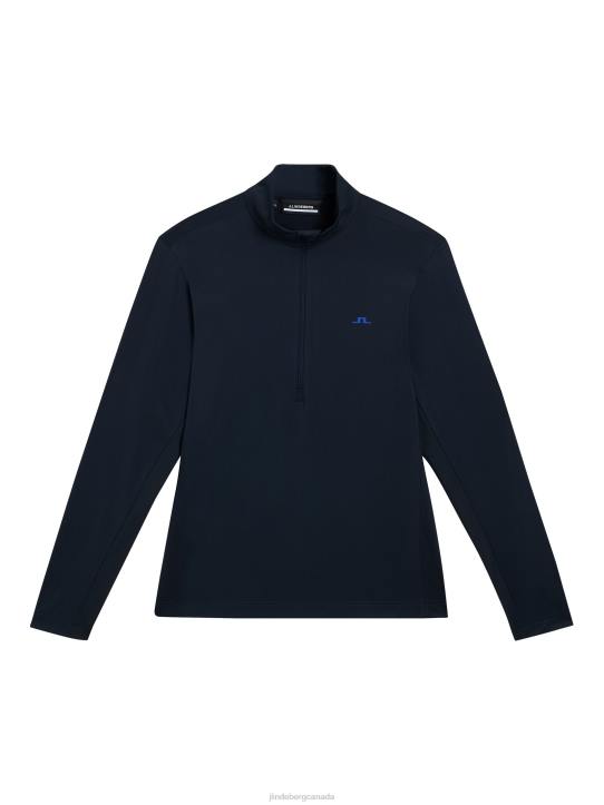 Luke Half Zip Mid Layer Navy Men J.Lindeberg Clothing 66XF528 - Image 5