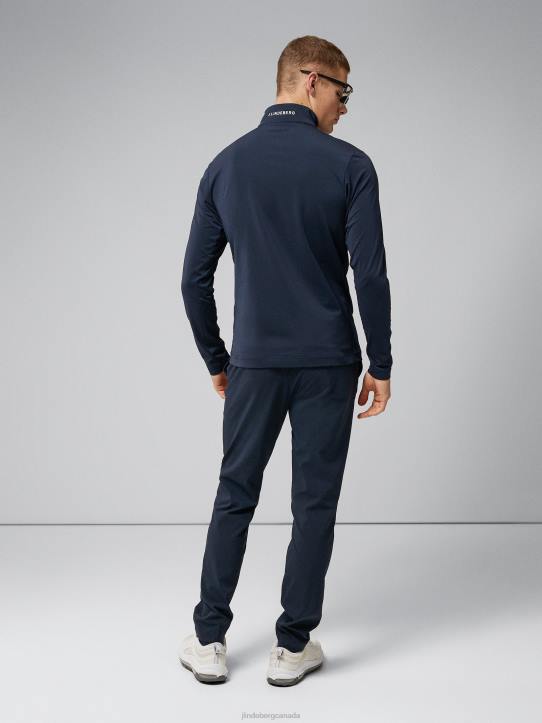 Luke Half Zip Mid Layer Navy Men J.Lindeberg Clothing 66XF667 - Image 2