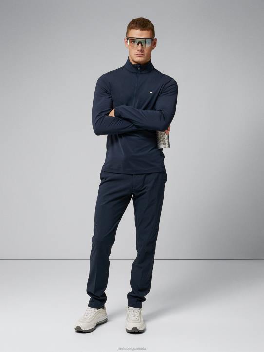 Luke Half Zip Mid Layer Navy Men J.Lindeberg Clothing 66XF667 - Image 3