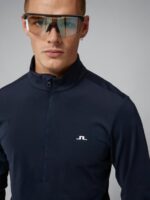 Luke Half Zip Mid Layer Navy Men J.Lindeberg Clothing 66XF667 - Image 4
