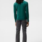 Luke Half Zip Mid Layer Rain Forest Melange Men J.Lindeberg Clothing 66XF614