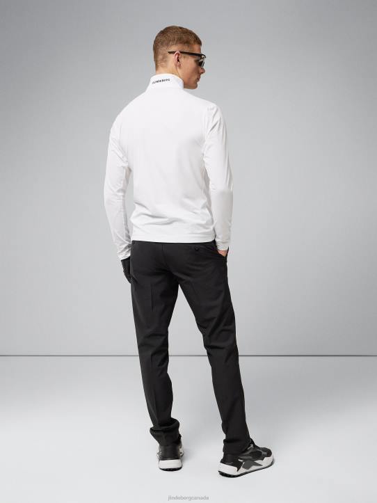 Luke Half Zip Mid Layer White Men J.Lindeberg Clothing 66XF668 - Image 2