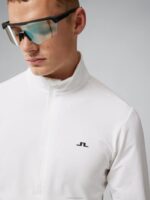 Luke Half Zip Mid Layer White Men J.Lindeberg Clothing 66XF668 - Image 4