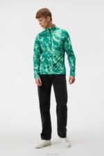 Luke Print Half Zip Mid Layer Green Valley Men J.Lindeberg Clothing 66XF527 - Image 2