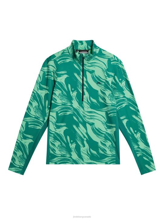 Luke Print Half Zip Mid Layer Green Valley Men J.Lindeberg Clothing 66XF527 - Image 5