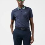 Lux Bridge Golf Polo Navy Men J.Lindeberg Clothing 66XF2080