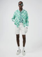 Lux Printed Bomber Green 3D Bridge Monogram Men J.Lindeberg Clothing 66XF2451 - Image 2