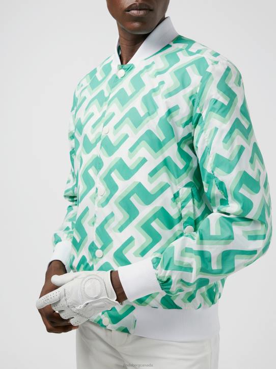Lux Printed Bomber Green 3D Bridge Monogram Men J.Lindeberg Clothing 66XF2451 - Image 3