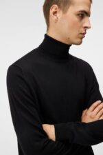 Lyd Merino Turtleneck Sweater Black Men J.Lindeberg Clothing 66XF1006 - Image 3