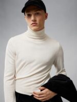 Lyd Merino Turtleneck Sweater Cloud White Men J.Lindeberg Clothing 66XF2317 - Image 3