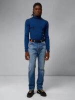 Lyd Merino Turtleneck Sweater Nautical Blue Mouline Men J.Lindeberg Clothing 66XF2318 - Image 2