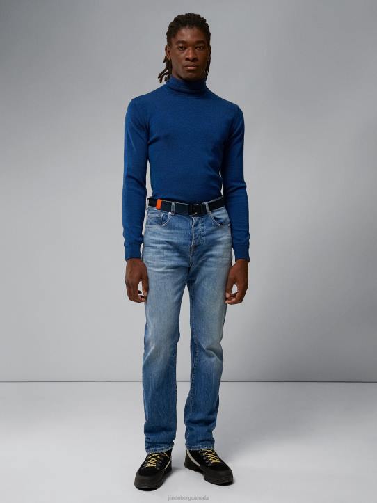Lyd Merino Turtleneck Sweater Nautical Blue Mouline Men J.Lindeberg Clothing 66XF2318 - Image 2