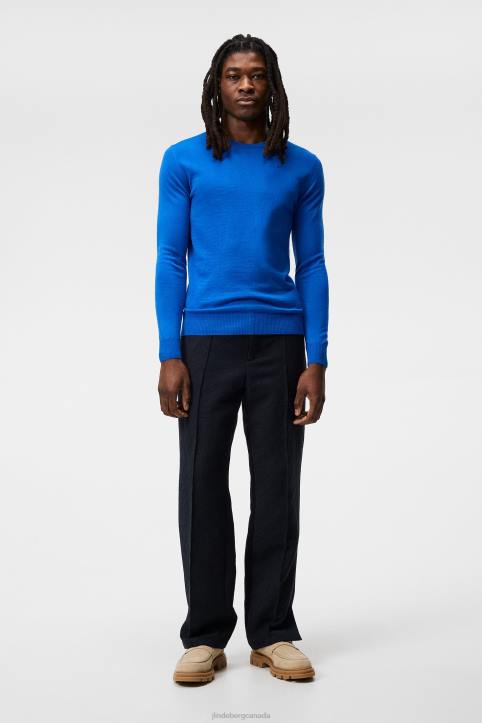 Lyle Light Merino Sweater Lapis Blue Men J.Lindeberg Clothing 66XF1055 - Image 2