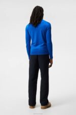 Lyle Light Merino Sweater Lapis Blue Men J.Lindeberg Clothing 66XF1055