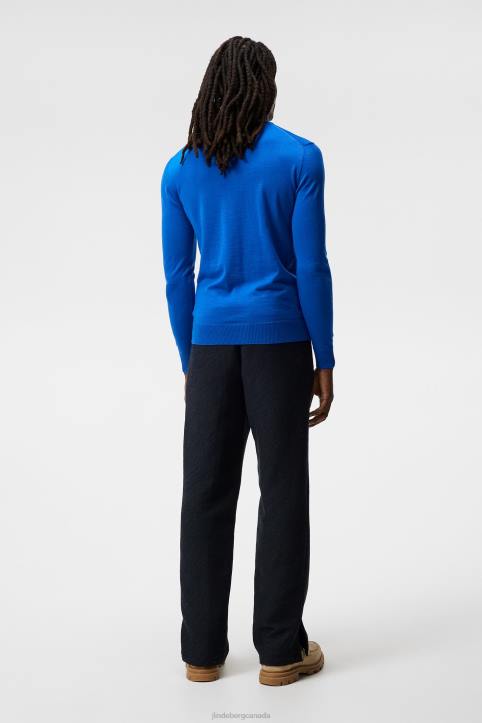 Lyle Light Merino Sweater Lapis Blue Men J.Lindeberg Clothing 66XF1055 - Image 1