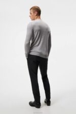 Lyle Light Merino Sweater Light Grey Melange Men J.Lindeberg Clothing 66XF1056