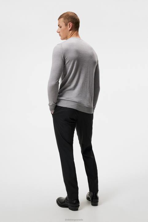 Lyle Light Merino Sweater Light Grey Melange Men J.Lindeberg Clothing 66XF1056 - Image 1