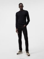 Lyle Merino Crew Neck Sweater Black Men J.Lindeberg Clothing 66XF988 - Image 2