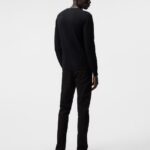 Lyle Merino Crew Neck Sweater Black Men J.Lindeberg Clothing 66XF988