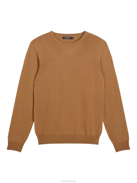 Lyle Merino Crew Neck Sweater Chipmunk Men J.Lindeberg Clothing 66XF2287 - Image 4