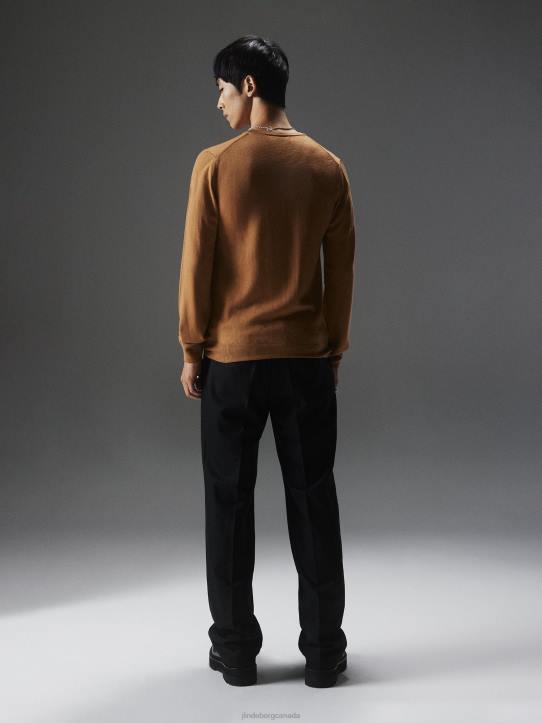 Lyle Merino Crew Neck Sweater Chipmunk Men J.Lindeberg Clothing 66XF2287 - Image 1