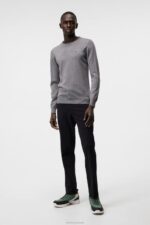 Lyle Merino Crew Neck Sweater Grey Melange Men J.Lindeberg Clothing 66XF986 - Image 2